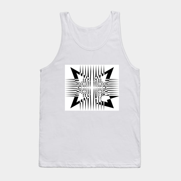 Geometric explosion black and white Tank Top by k10artzone